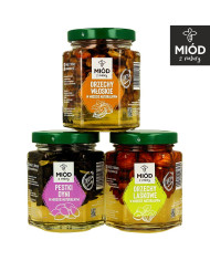 Zestaw 3 miodowych przysmaków - Orzech Włoski, Orzech Laskowy, Pestki Dyni