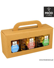 ZESTAW PREZENTOWY | Migdały, Orzechy Ziemne, Nerkowiec w Miodzie | Eko Pudełko