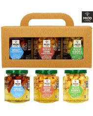 ZESTAW PREZENTOWY | Migdały, Orzechy Ziemne, Nerkowiec w Miodzie | Eko Pudełko