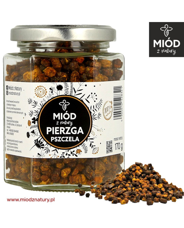 Zestaw prezentowy z PIERZGĄ, miodem z MALINĄ i z PYŁKIEM pszczelim