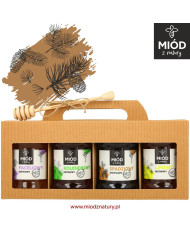 Miodowy Zestaw Prezentowy - 4 Smaki: FACELIOWY KOLENDROWY SPADZIOWY LIPOWY