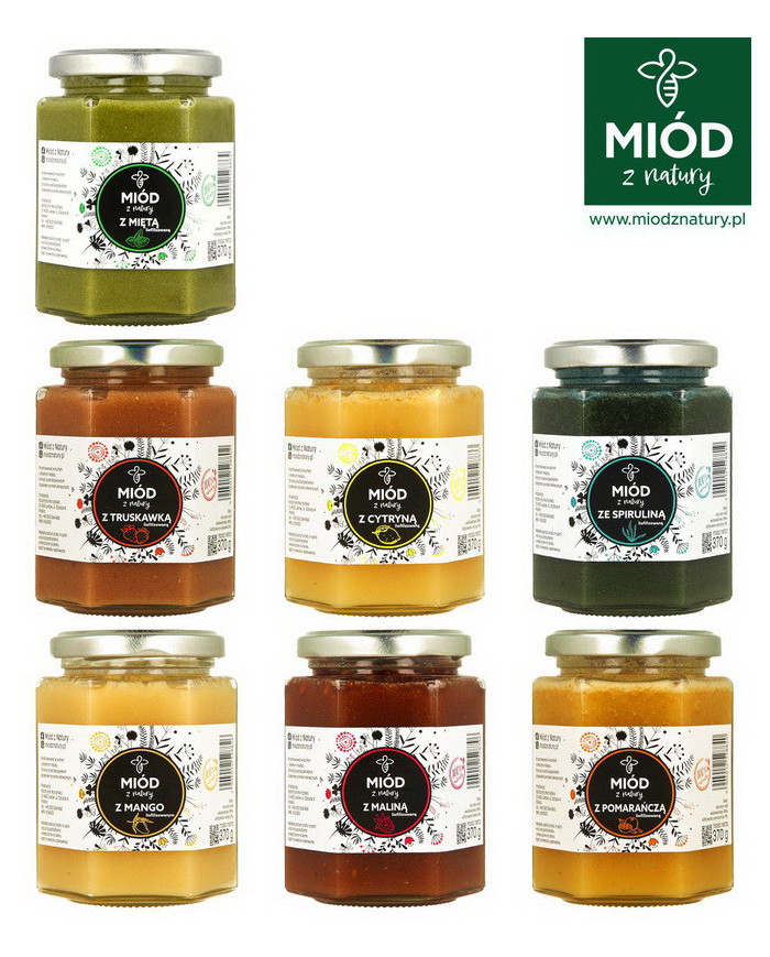 Miód naturalny z liofilizowaną maliną